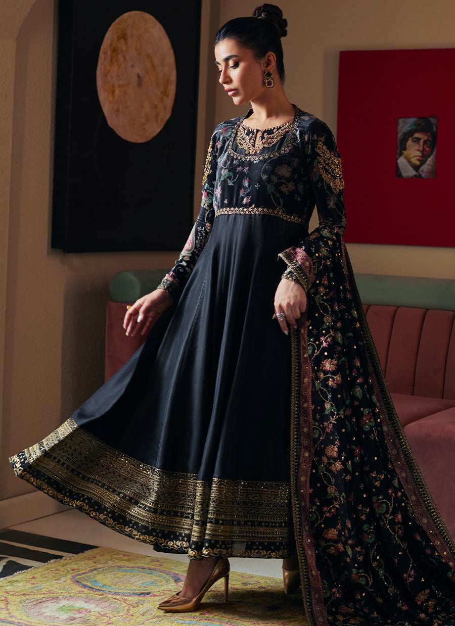 Veroz Kalidaar And Silk Dupatta | Velvet | FARAH TALIB AZIZ