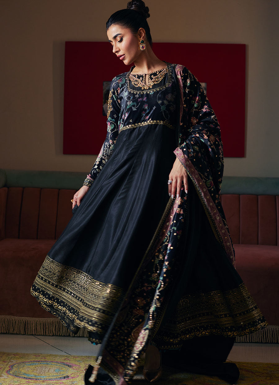 Veroz Kalidaar And Silk Dupatta | Velvet | FARAH TALIB AZIZ