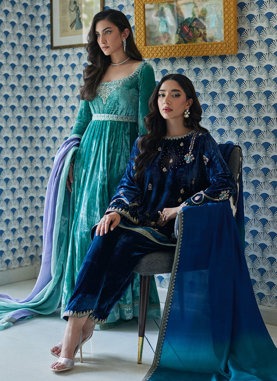 Naja Aqua Kalidaar And Dupatta | Velvet | FARAH TALIB AZIZ