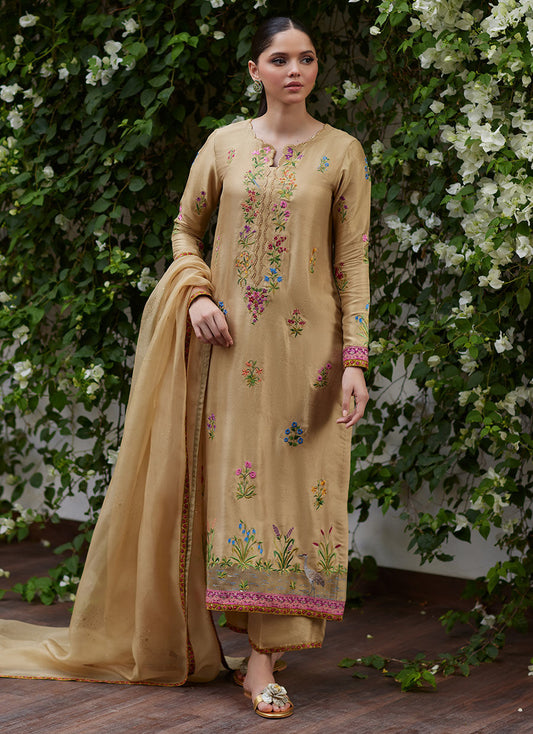 SINTRA EMBROIDERED RAW SILK SHIRT AND DUPATTA| FARAH TALIB AZIZ
