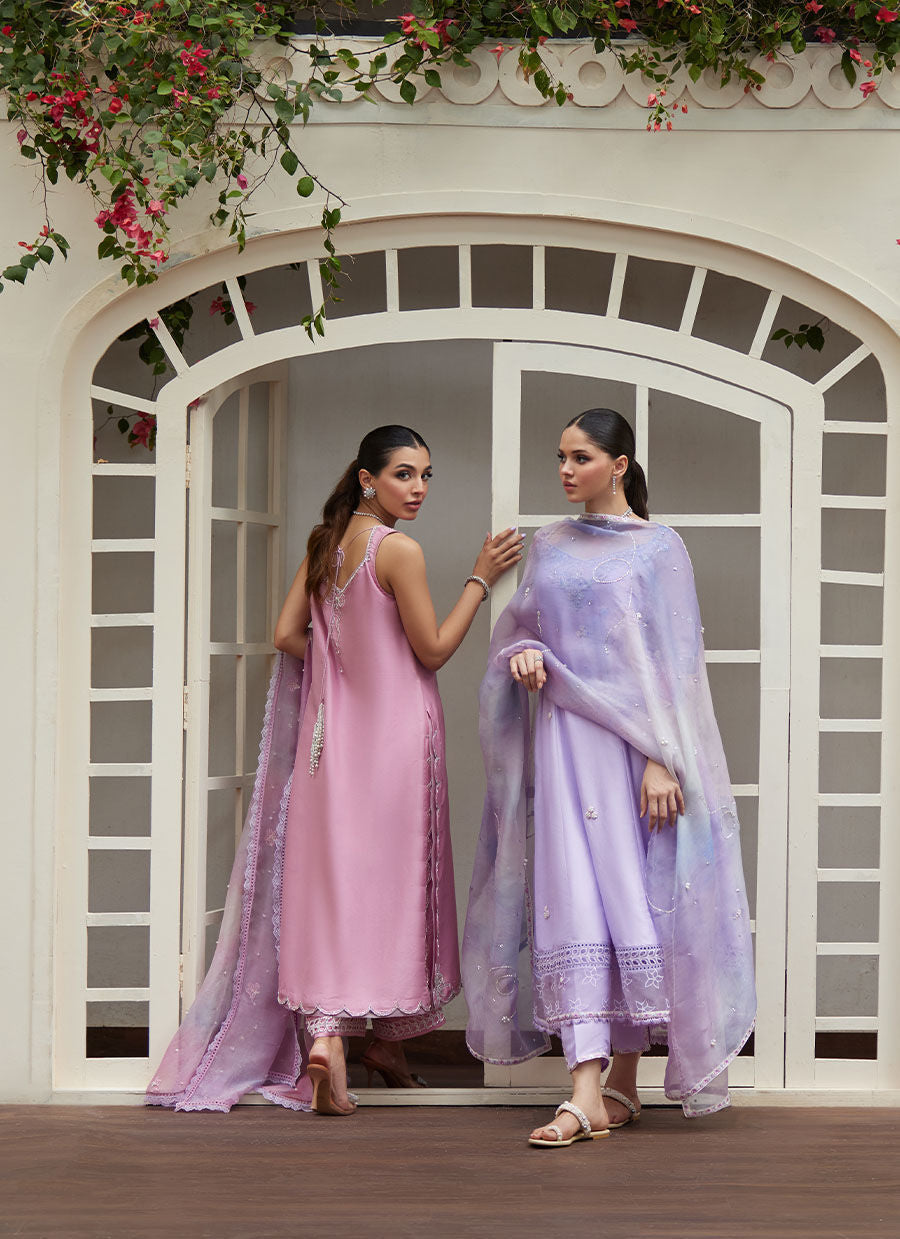 SPENNY EMBELLISHED RAW KALIDAAR WITH PRINTED ORGANZA DUPATTA | FARAH TALIB AZIZ