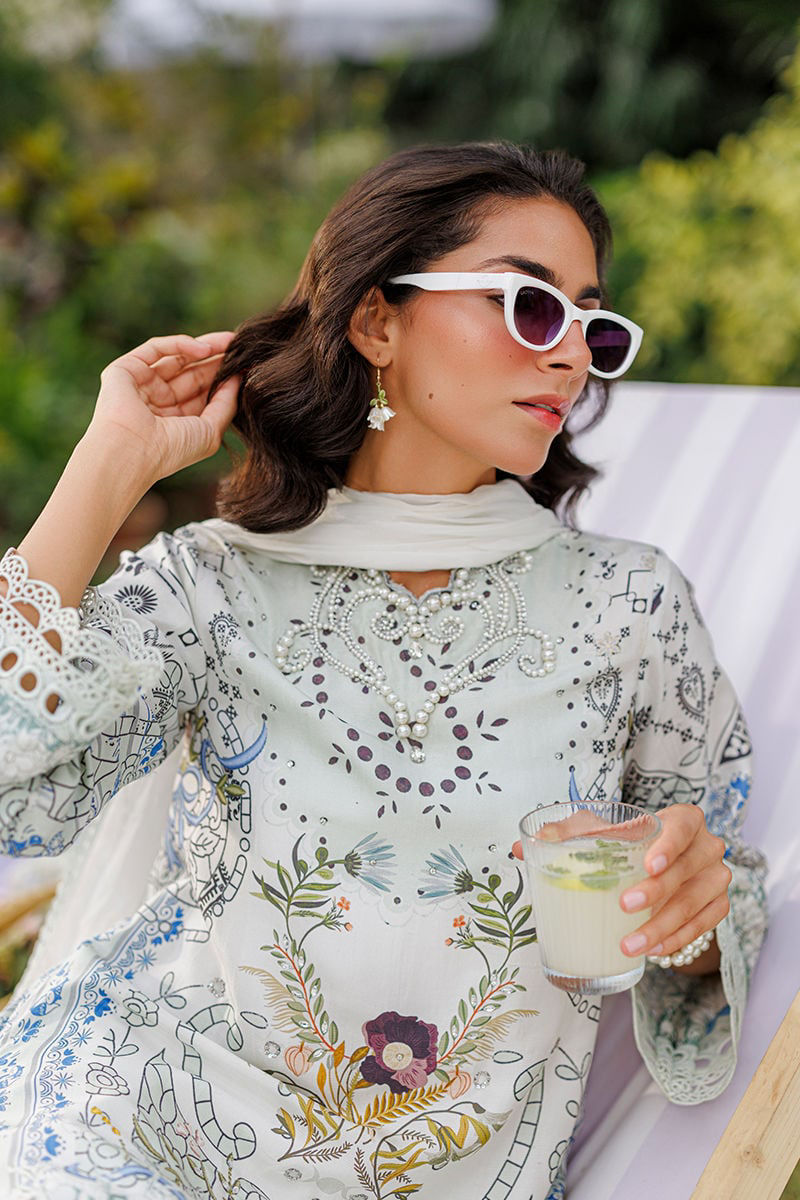 Crema Shirt And Dupatta | Ansab Jahangir