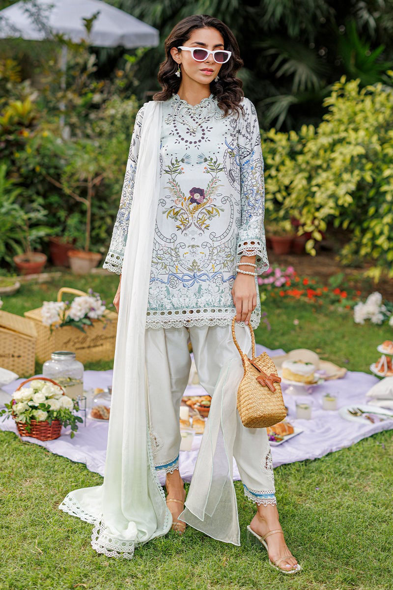 Crema Shirt And Dupatta | Ansab Jahangir