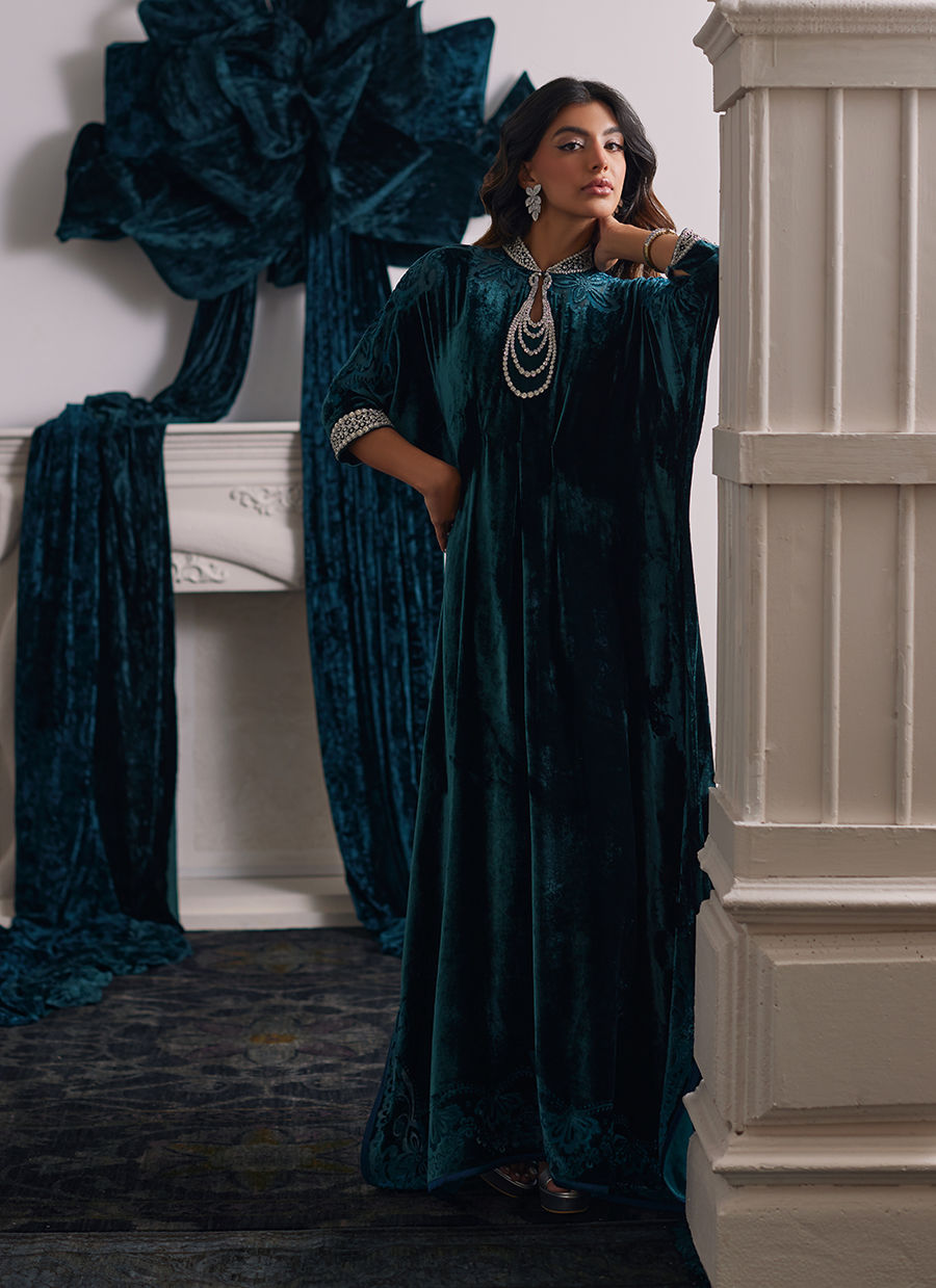Alita Emerald Kaftan | Velvet | FARAH TALIB AZIZ