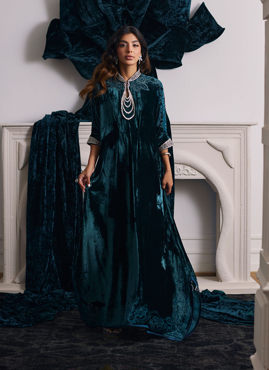 Alita Emerald Kaftan | Velvet | FARAH TALIB AZIZ