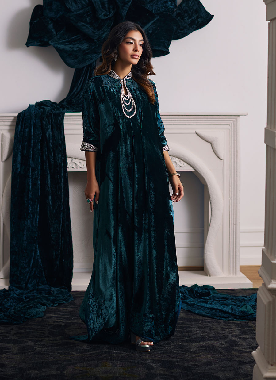 Alita Emerald Kaftan | Velvet | FARAH TALIB AZIZ
