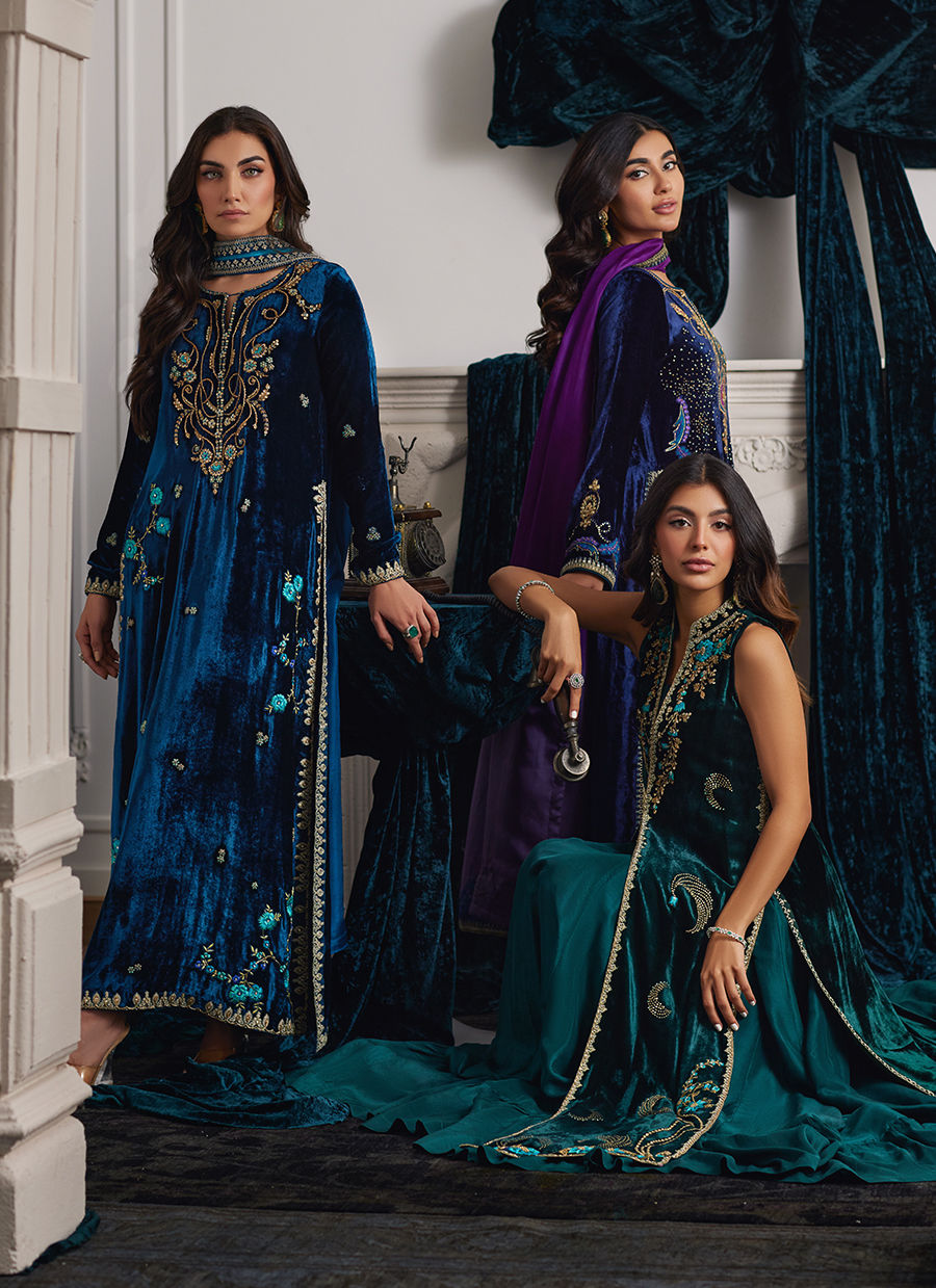 Ormaie Emerald Shirt And Panelled Dress Jacket | Velvet | FARAH TALIB AZIZ