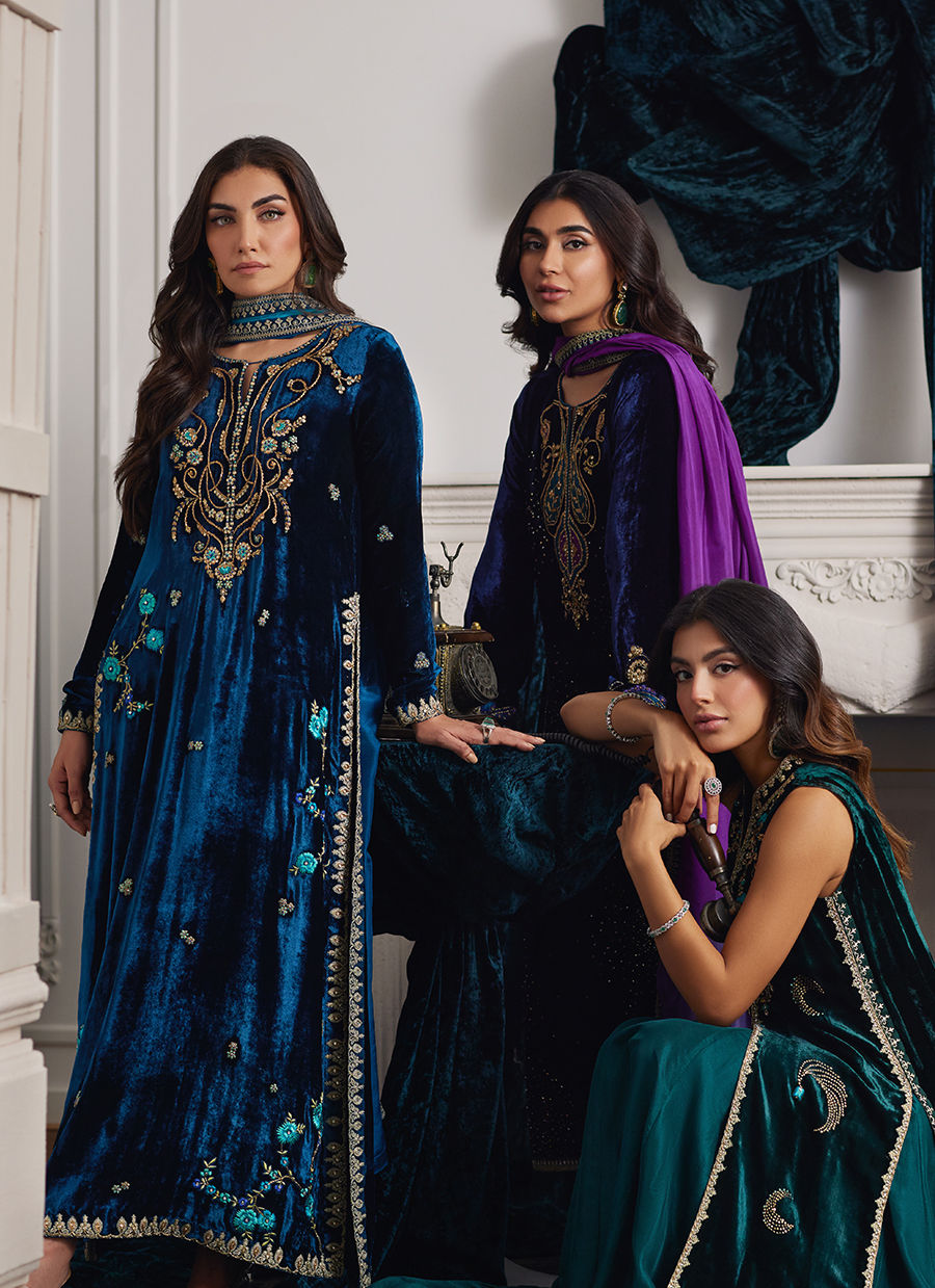 Ormaie Emerald Shirt And Panelled Dress Jacket | Velvet | FARAH TALIB AZIZ