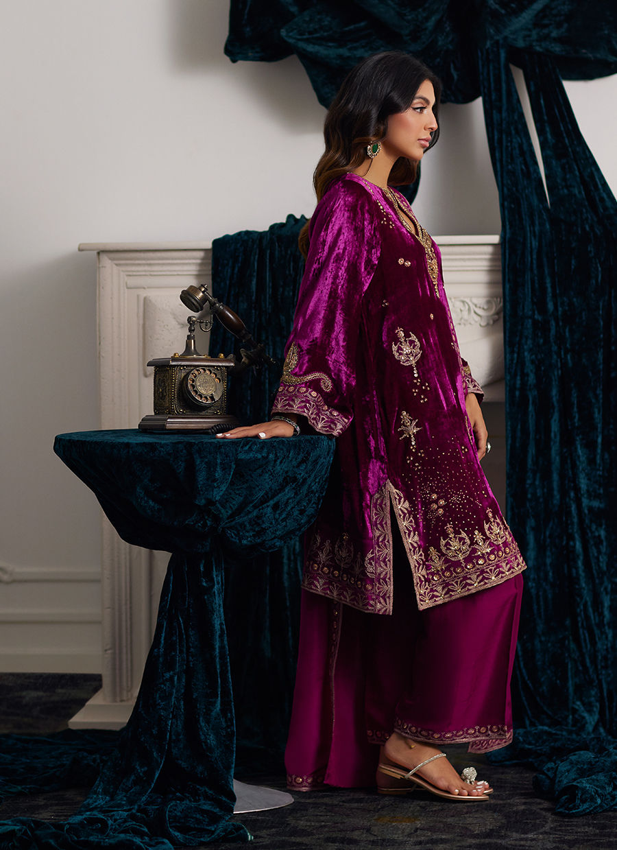 Emili Velvet Shirt And Dupatta | Velvet | FARAH TALIB AZIZ