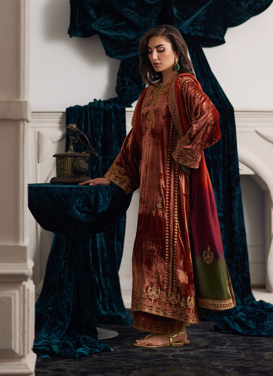 Graziela Shirt And Dupatta | Velvet | FARAH TALIB AZIZ