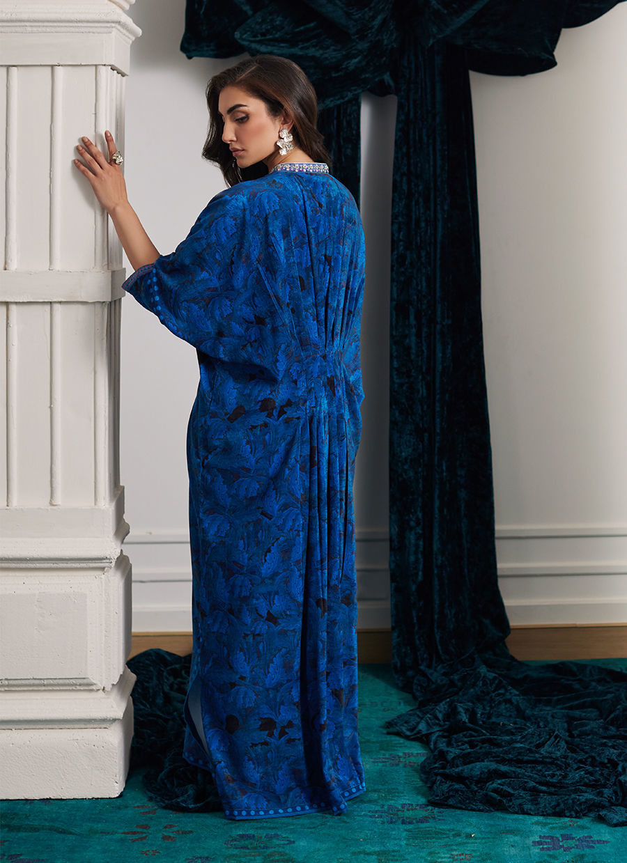 Roz Sapphire Kaftan | Velvet | FARAH TALIB AZIZ