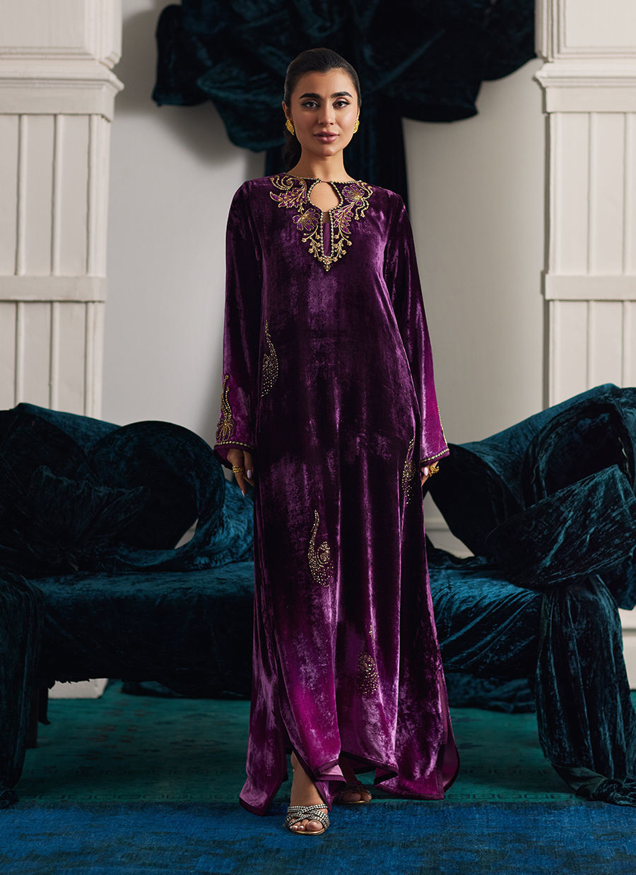 Nia Ombre Velvet Kaftan | Velvet | FARAH TALIB AZIZ