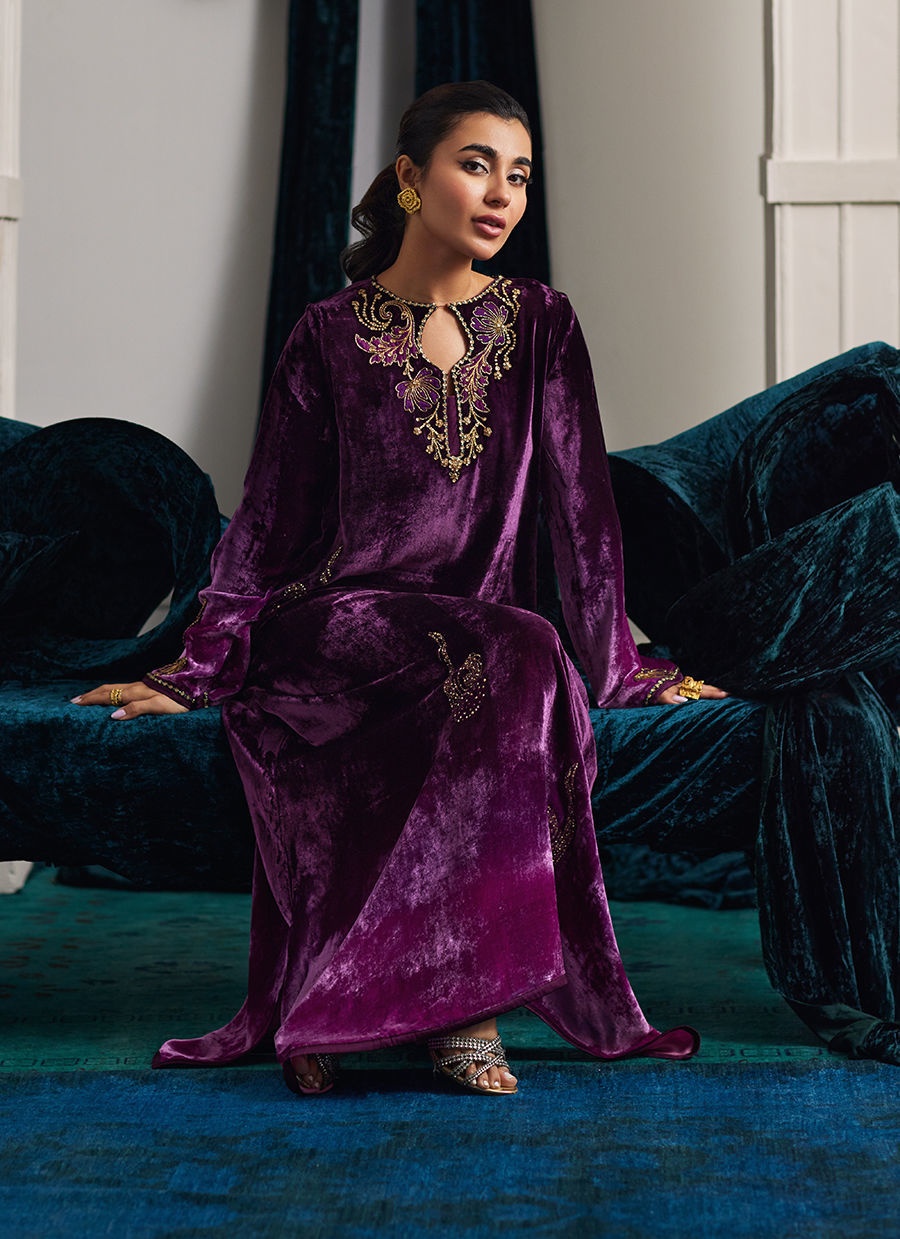 Nia Ombre Velvet Kaftan | Velvet | FARAH TALIB AZIZ