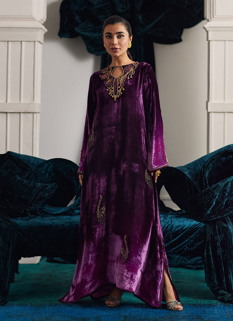 Nia Ombre Velvet Kaftan | Velvet | FARAH TALIB AZIZ