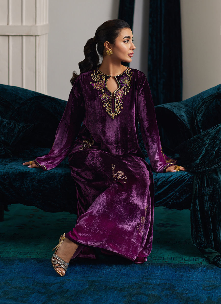 Nia Ombre Velvet Kaftan | Velvet | FARAH TALIB AZIZ