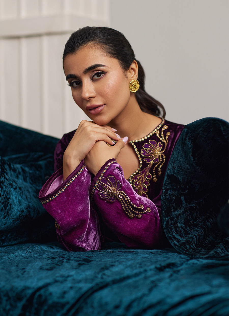 Nia Ombre Velvet Kaftan | Velvet | FARAH TALIB AZIZ