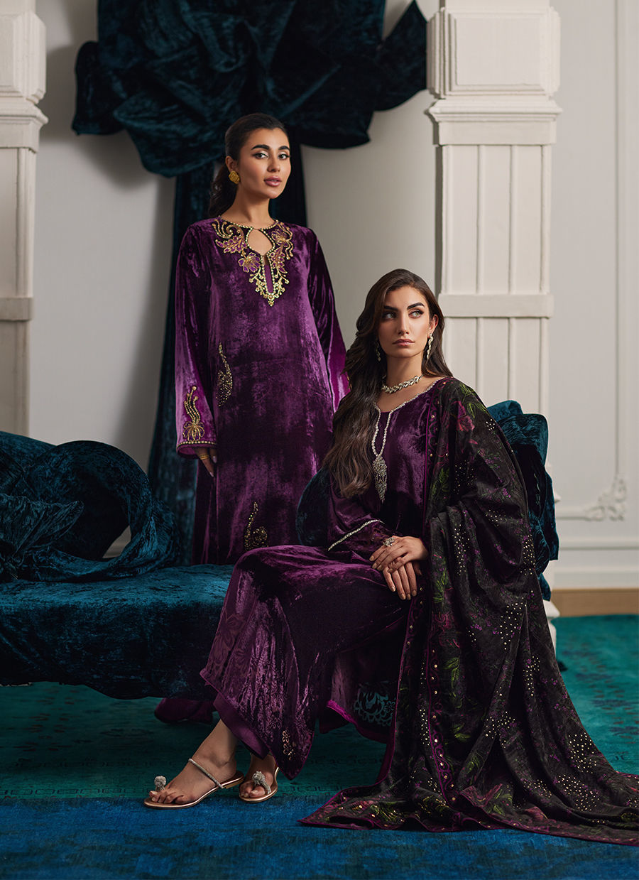 Nia Ombre Velvet Kaftan | Velvet | FARAH TALIB AZIZ