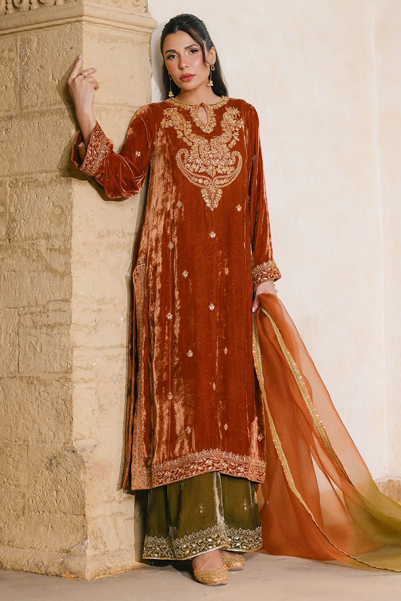 QISSA SHIRT AND DUPATTA | QISSA LUXURY VELVETS | ANSAB JAHANGIR