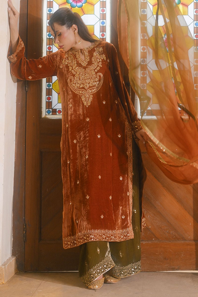 QISSA SHIRT AND DUPATTA | QISSA LUXURY VELVETS | ANSAB JAHANGIR