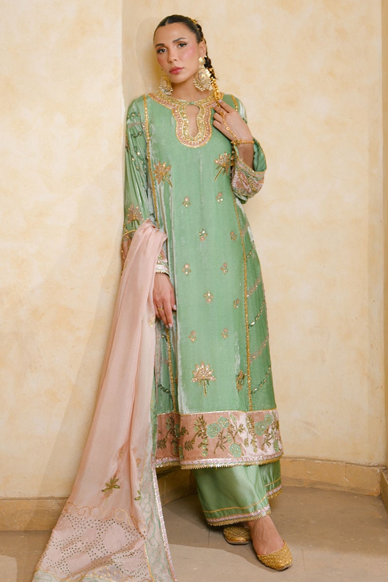 SANA SHIRT AND DUPATTA | QISSA LUXURY VELVETS | ANSAB JAHANGIR