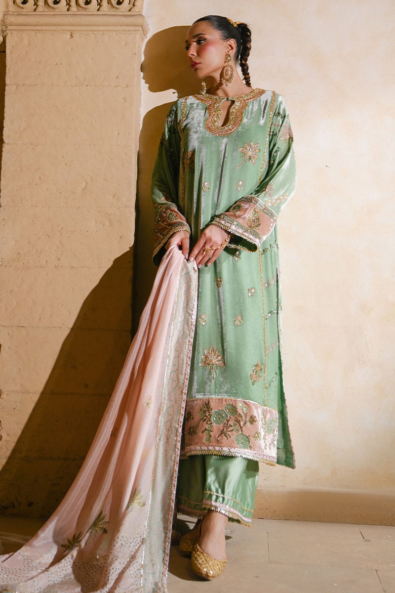 SANA SHIRT AND DUPATTA | QISSA LUXURY VELVETS | ANSAB JAHANGIR