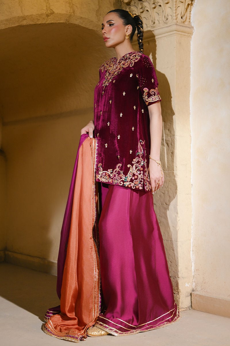 REET SHIRT AND DUPATTA | QISSA LUXURY VELVETS | ANSAB JAHANGIR