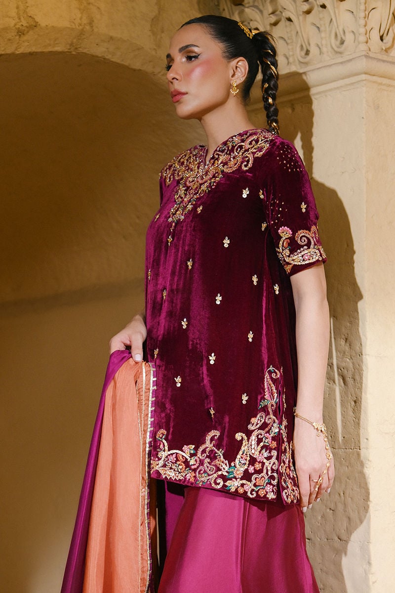 REET SHIRT AND DUPATTA | QISSA LUXURY VELVETS | ANSAB JAHANGIR