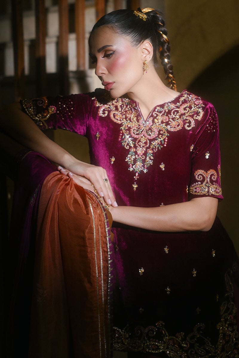 REET SHIRT AND DUPATTA | QISSA LUXURY VELVETS | ANSAB JAHANGIR