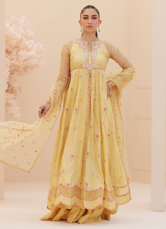 BUTTERCUP SILK KALIDAAR AND DUPATTA | PRET | FARAH TALIB AZIZ