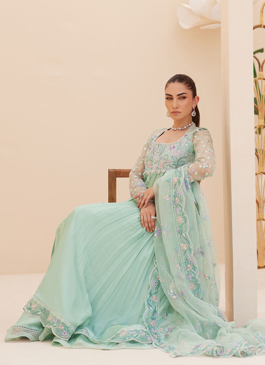 FREYA AQUA KALIDAAR AND DUPATTA | PRET | FARAH TALIB AZIZ