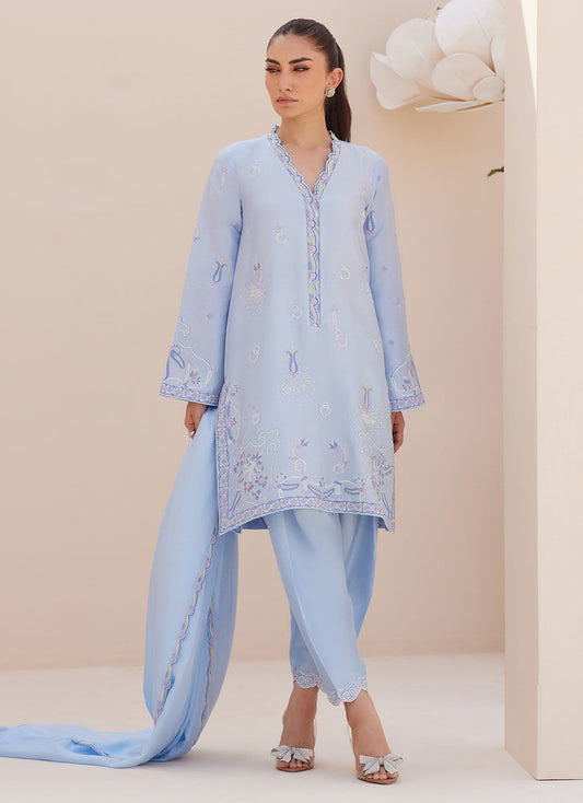 BETTIE CORNFLOWER BLUE SHIRT AND DUPATTA | PRET | FARAH TALIB AZIZ
