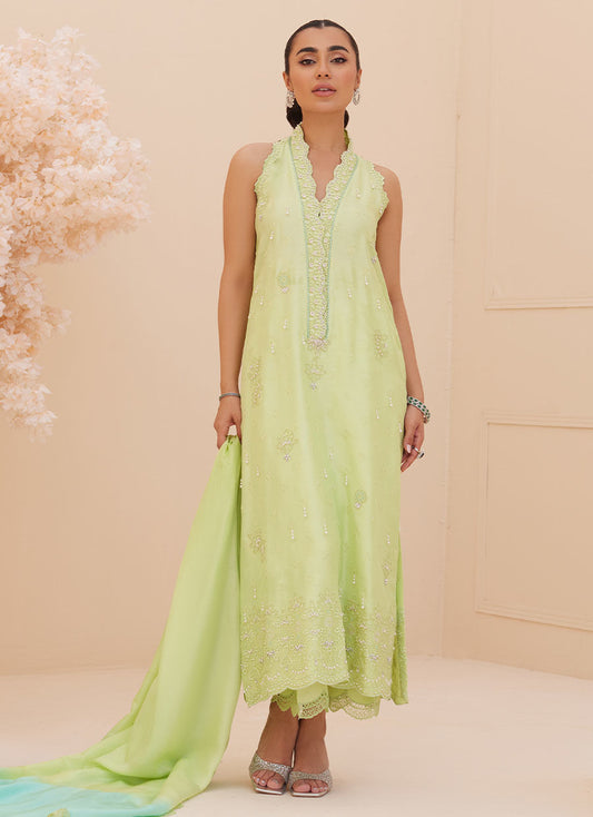 PIA EMBROIDERED RAW SILK SHIRT AND DUPATTA | PRET | FARAH TALIB AZIZ