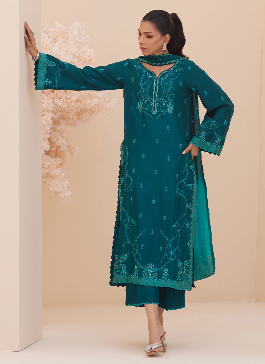 EVEL EMERALD SHIRT AND DUPATTA | PRET | FARAH TALIB AZIZ