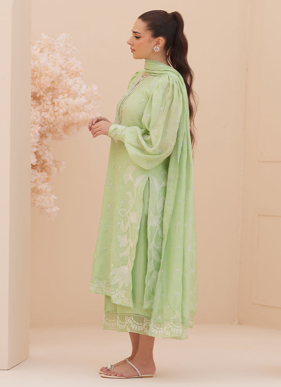 SERENA APPLE GREEN EMBROIDERED SHIRT AND DUPATTA | PRET | FARAH TALIB AZIZ