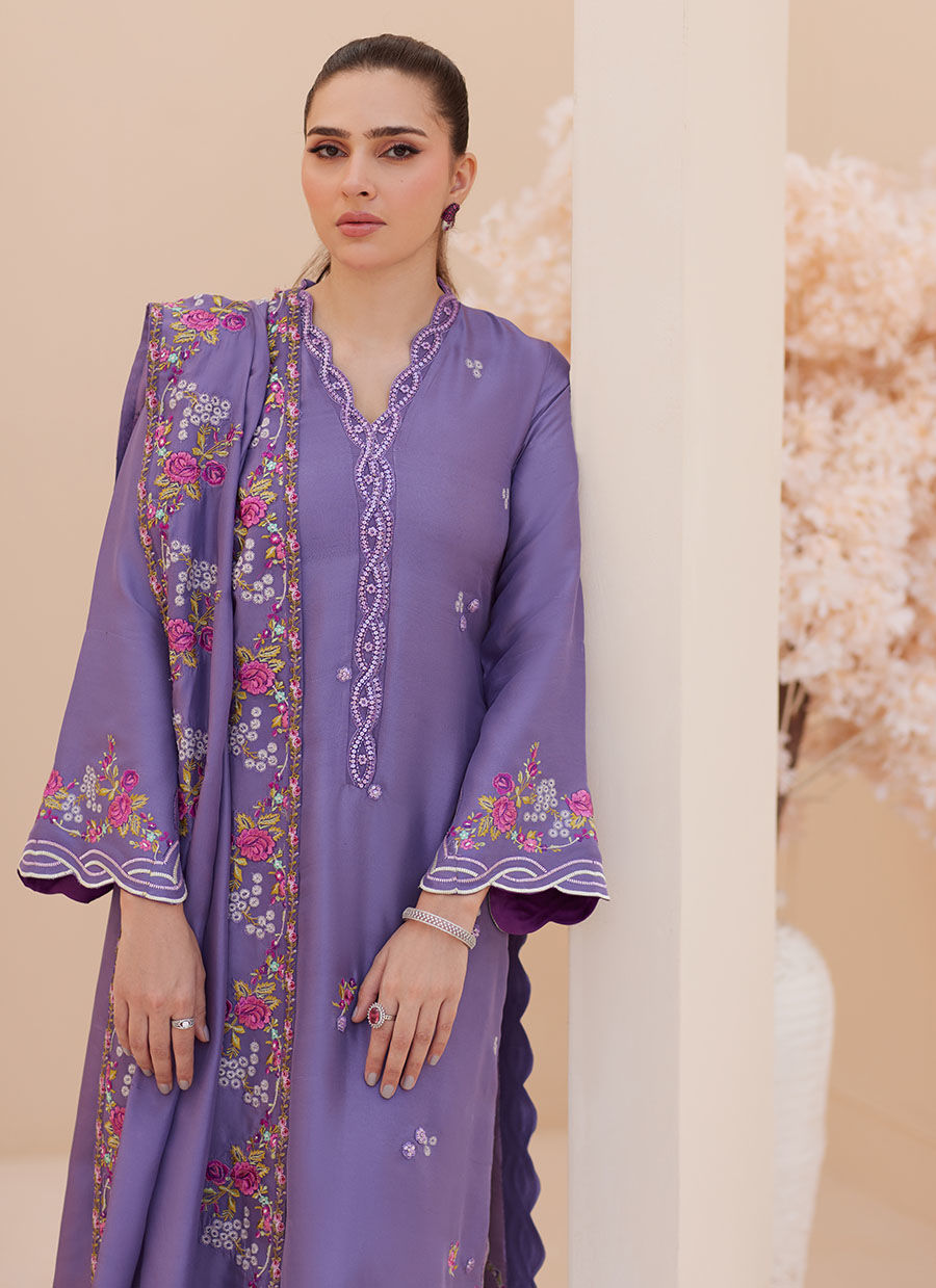 GOLDIE GRAPE SILK SHIRT AND DUPATTA | PRET | FARAH TALIB AZIZ