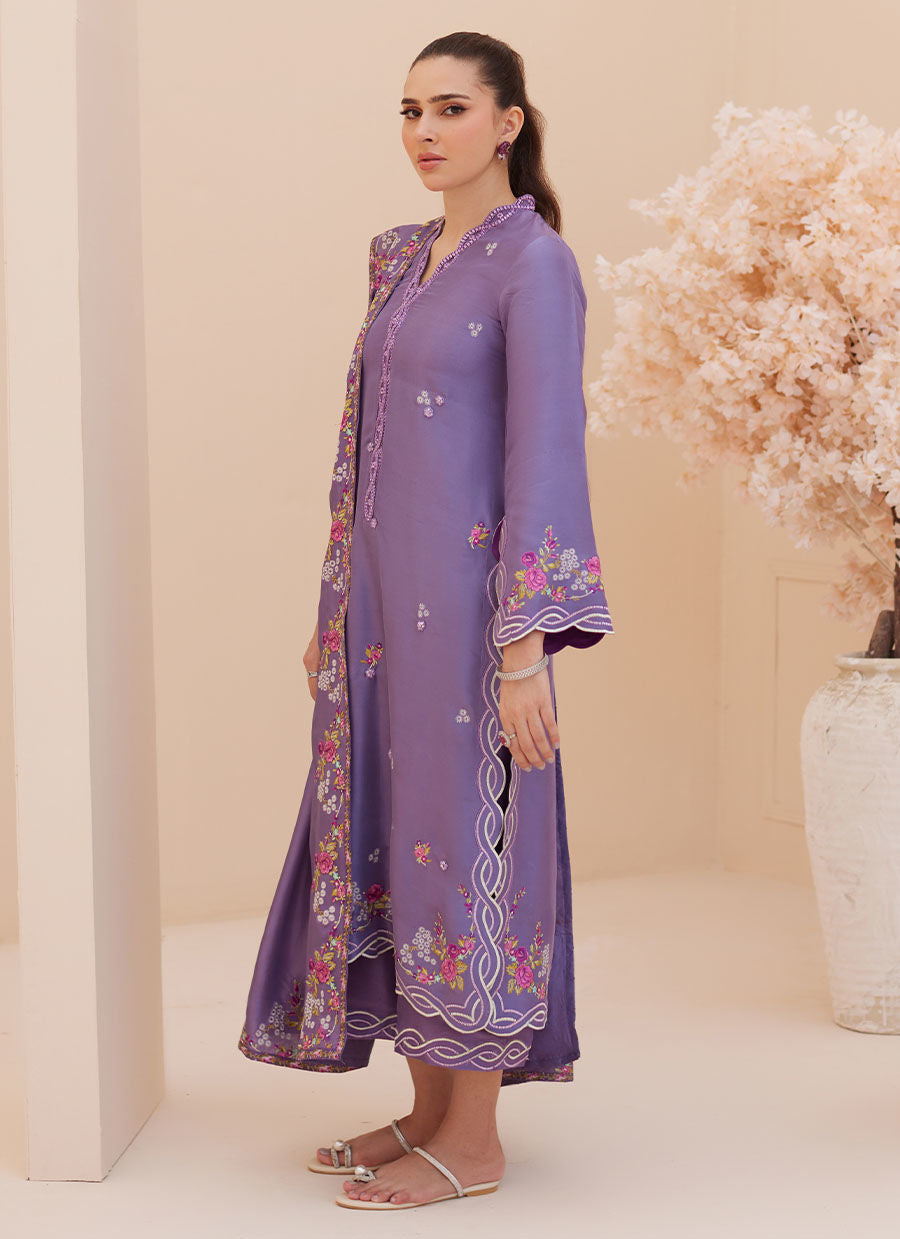 GOLDIE GRAPE SILK SHIRT AND DUPATTA | PRET | FARAH TALIB AZIZ