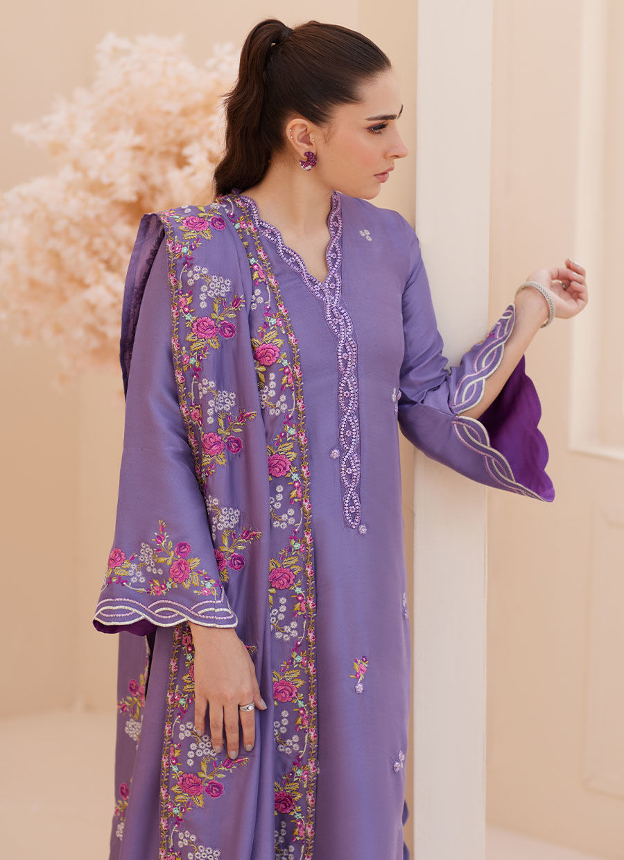 GOLDIE GRAPE SILK SHIRT AND DUPATTA | PRET | FARAH TALIB AZIZ