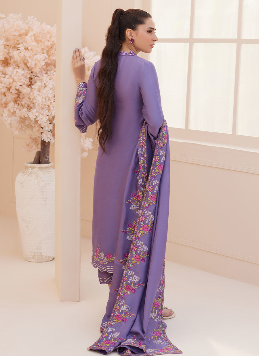 GOLDIE GRAPE SILK SHIRT AND DUPATTA | PRET | FARAH TALIB AZIZ