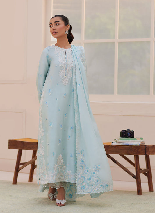 CARLA POWDER BLUE SHIRT AND DUPATTA | PRET | FARAH TALIB AZIZ