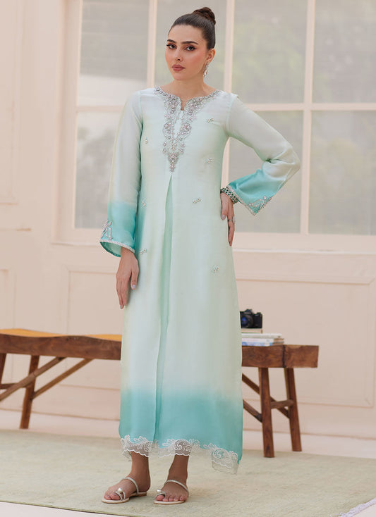 PALMIRA AQUA OMBRE SHIRT | PRET | FARAH TALIB AZIZ