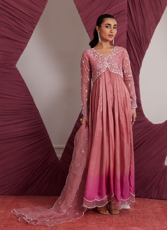 WYLIE WATERMELON KALIDAAR AND DUPATTA | PRET | FARAH TALIB AZIZ