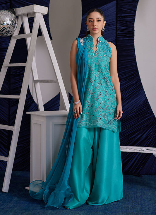 BINX AQUA SHIRT AND DUPATTA | PRET | FARAH TALIB AZIZ