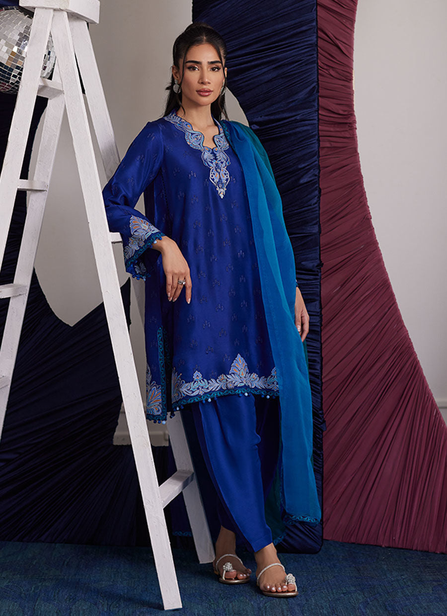 ALIZA AZURE SHIRT AND DUPATTA | PRET | FARAH TALIB AZIZ