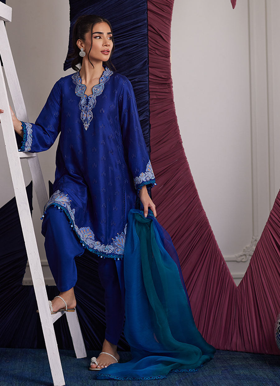 ALIZA AZURE SHIRT AND DUPATTA | PRET | FARAH TALIB AZIZ