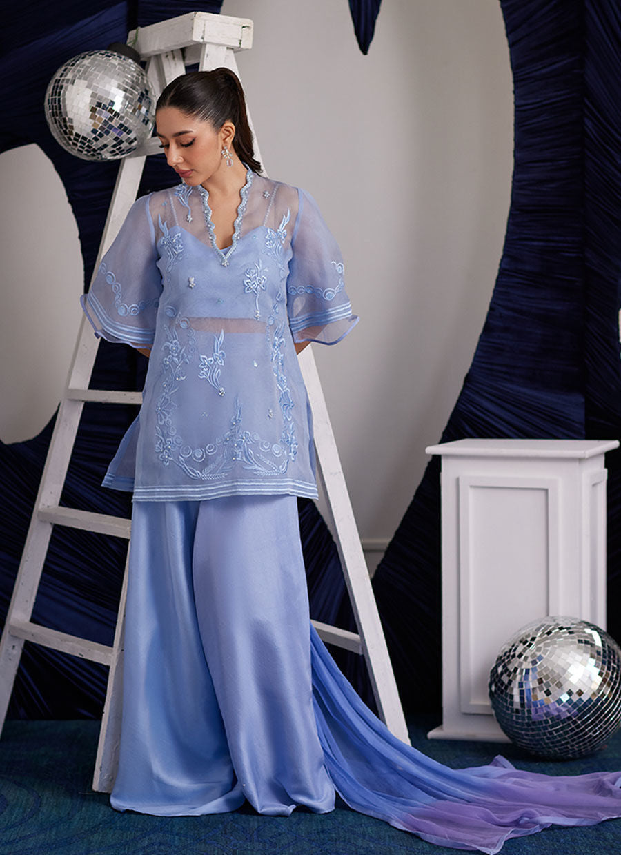CASSIE PERIWINKLE SHIRT AND DUPATTA | PRET | FARAH TALIB AZIZ