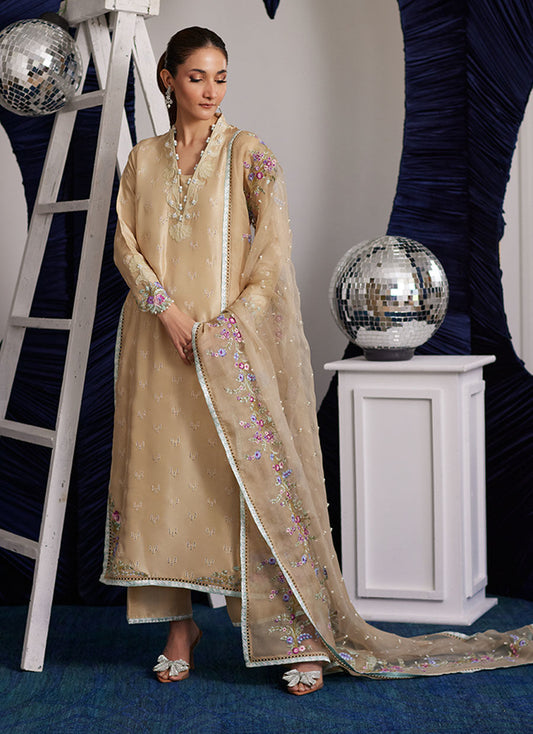 BRENNA CHAMPAGNE SHIRT AND DUPATTA | PRET | FARAH TALIB AZIZ