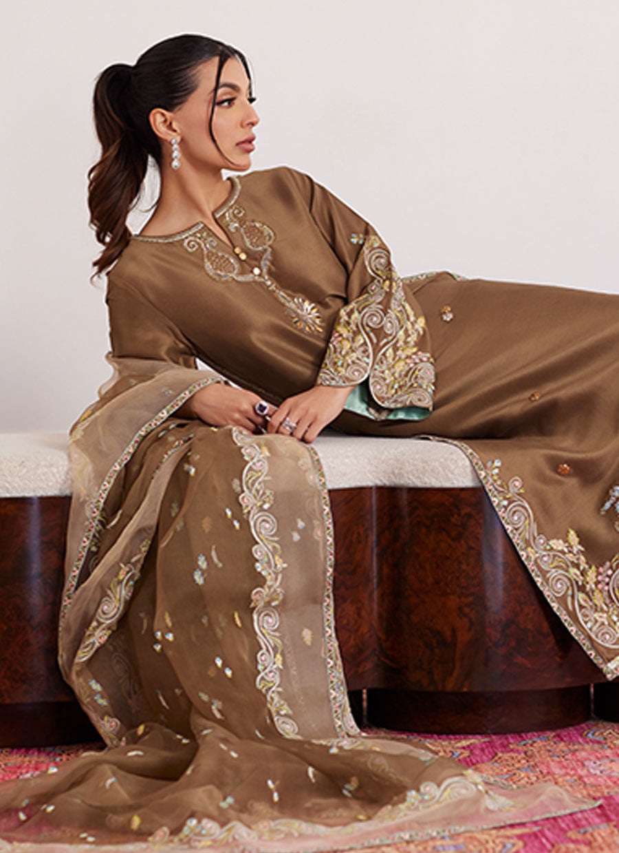 THEA LATTE SHIRT AND DUPATTA | PRET | FARAH TALIB AZIZ