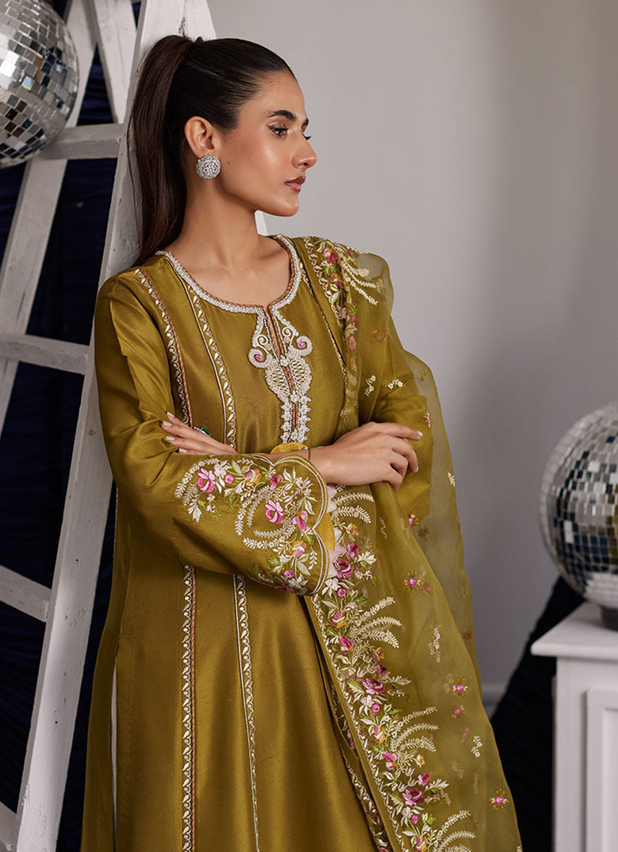 RUE OLIVE SHIRT AND DUPATTA | PRET | FARAH TALIB AZIZ