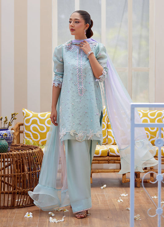NOA ICE BLUE SHIRT AND DUPATTA | Farah Talib Aziz 2025