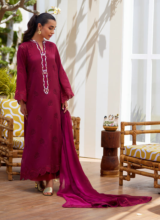 AIKO BURGUNDY SHIRT AND DUPATTA | Farah Talib Aziz 2025